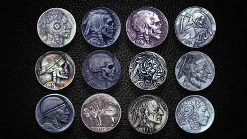 Hobo Nickels - Carved Coin Art