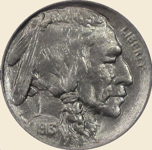 1913 Buffalo nickel obverse, the blank often carved as a hobo nickel