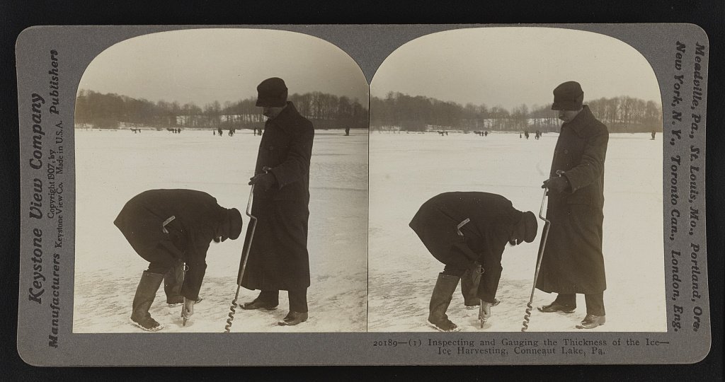 Ice harvesting at Conneaut Lake, Pennsylvania, 1907