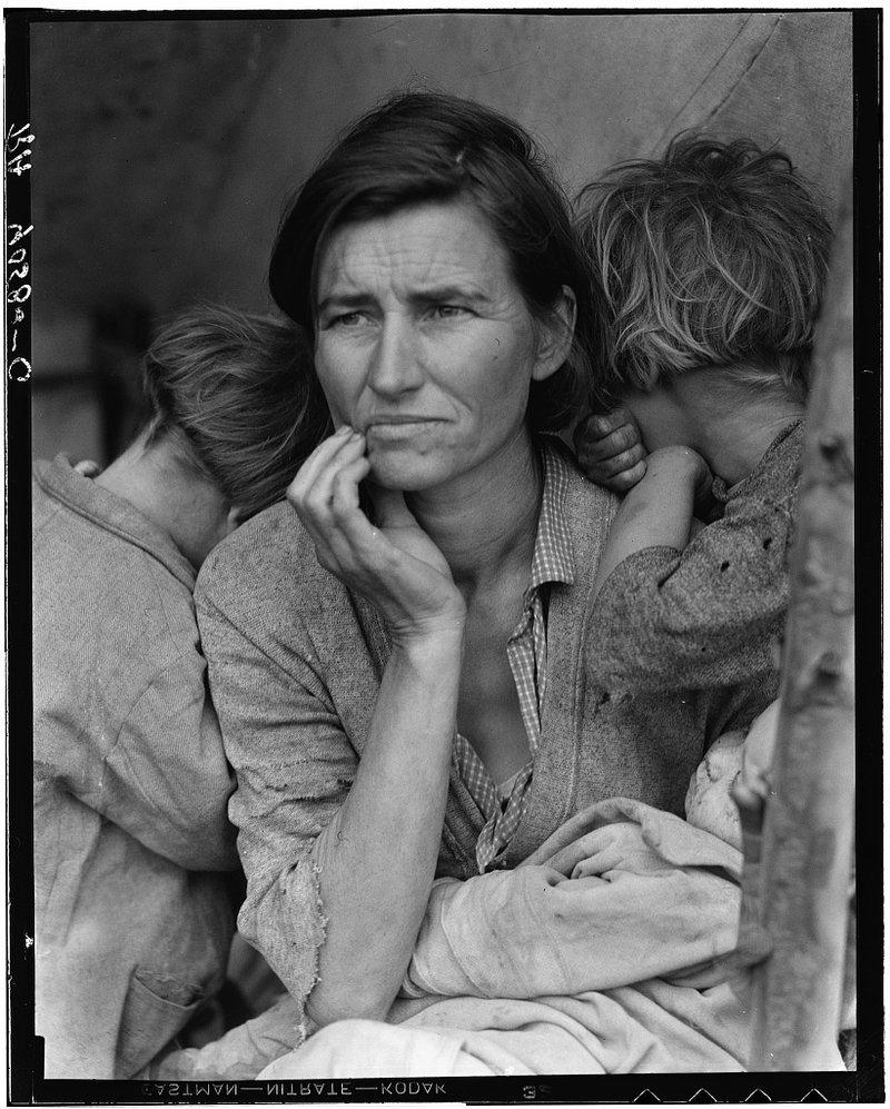 Destitute pea pickers in California; mother of seven children, Nipomo