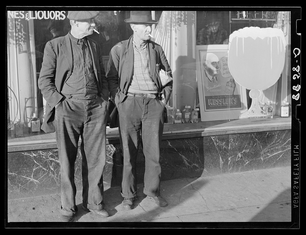 These men are both past sixty. Neither of them expect ever to work again. They ride freight trains from Omaha to Kansas City to St. Louis and back again. Omaha, Nebraska