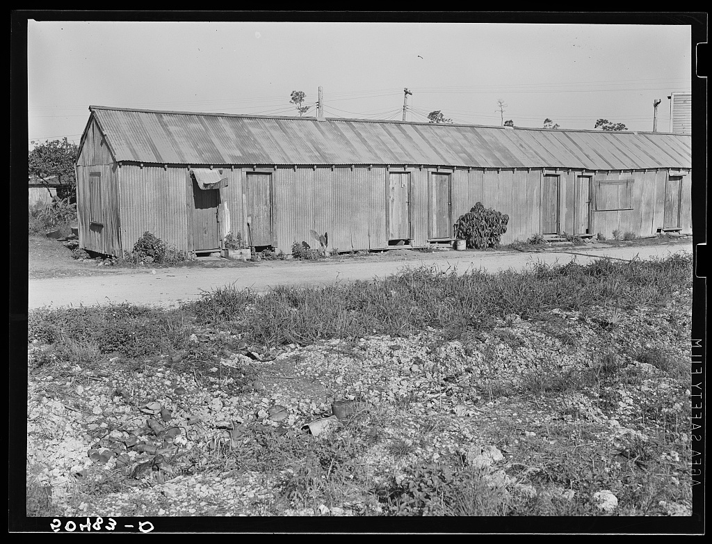 Negro quarters, mostly transient agricultural workers. Homestead, Florida